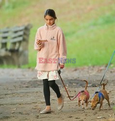 Suri Cruise na spacerze z psami