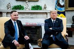 Prezydent Andrzej Duda na spotkaniu z Donaldem Trumpem