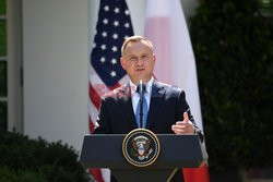 Prezydent Andrzej Duda na spotkaniu z Donaldem Trumpem