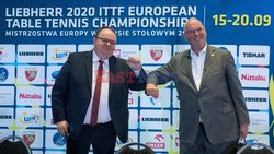 Konferencja prasowa Polskiego Związku Tenisa Stołowego przed mistrzostwami Europy Warszawa 2020