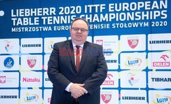 Konferencja prasowa Polskiego Związku Tenisa Stołowego przed mistrzostwami Europy Warszawa 2020