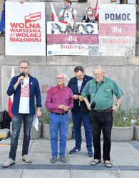 Wiec solidarnosci ph. Wolna Warszawa dla Wolnej Bialorusi