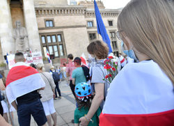 Wiec solidarnosci ph. Wolna Warszawa dla Wolnej Bialorusi