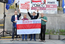 Wiec solidarnosci ph. Wolna Warszawa dla Wolnej Bialorusi