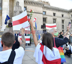 Wiec solidarnosci ph. Wolna Warszawa dla Wolnej Bialorusi