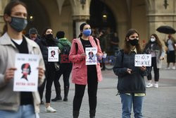 Protest kolejkowy Strajku Kobiet w Krakowie