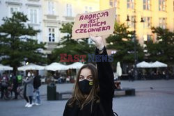 Protest kolejkowy Strajku Kobiet w Krakowie