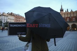 Protest kolejkowy Strajku Kobiet w Krakowie