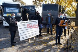 Protest pracowników branży autokarowej