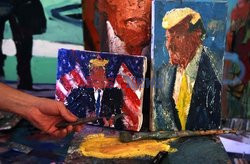 Izraelski malarz maluje portrety Donalda Trumpa