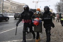 Protesty poparcia dla Aleksieja Nawalnego w Rosji