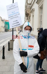 Protest pielęgniarek w Warszawie