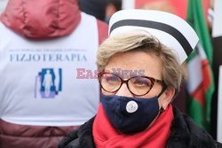 Protest pielęgniarek w Warszawie