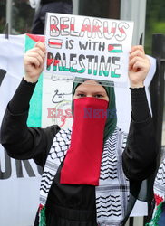 Save Sheikh Jarrah przed ambasadą Palestyny