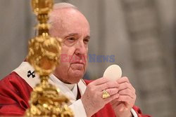 Papież Franciszek celebruje mszę św. z okazji Zielonych Świątek