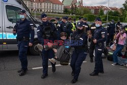 Aktywiści Extinction Rebellion zablokowali Wisłostradę