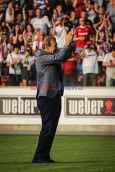 Powitanie Lukasa Podolskiego na stadionie Górnika Zabrze