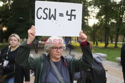 Wystawa Sztuka polityczna w CSW - otwarcie i protest