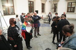 Wystawa Sztuka polityczna w CSW - otwarcie i protest