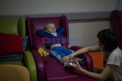 Wojna w Ukrainie: Schron w szpitalu dziecięcym w Kijowie