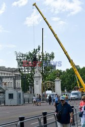 Drzewa Thomasa Heatherwicka instalowane przed Pałacem Buckingham