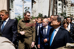 Macron, Scholz, Draghi i Iohannis w Kijowie
