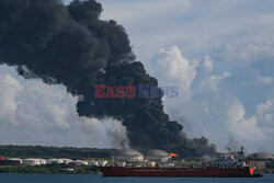 Pożar w bazie supertankowców na Kubie