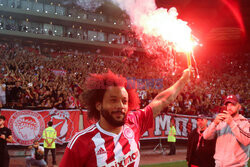 Prezentacja Marcelo na stadionie Olimpiakosu w Atenach