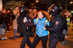 Protesty antywojenne i aresztowania w Rosji