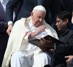 Papież Franciszek podczas audiencji