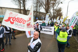 Protest górników w Warszawie