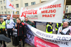 Protest górników w Warszawie