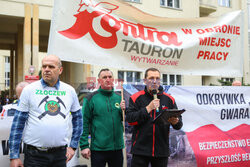 Protest górników w Warszawie