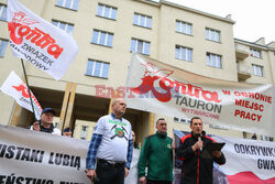 Protest górników w Warszawie