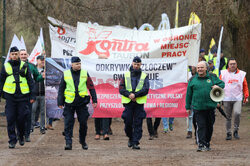 Protest górników w Warszawie