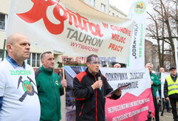 Protest górników w Warszawie