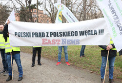 Protest górników w Warszawie