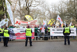 Protest górników w Warszawie