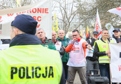 Protest górników w Warszawie