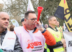 Protest górników w Warszawie