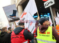 Protest górników w Warszawie