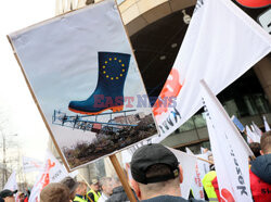 Protest górników w Warszawie