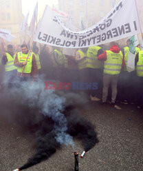 Protest górników w Warszawie