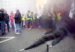 Protest górników w Warszawie