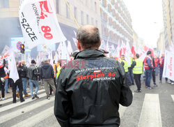 Protest górników w Warszawie