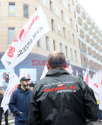 Protest górników w Warszawie