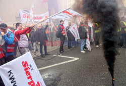 Protest górników w Warszawie