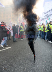 Protest górników w Warszawie