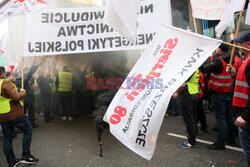 Protest górników w Warszawie