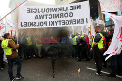 Protest górników w Warszawie